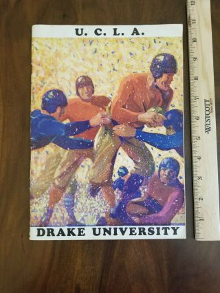 1927 Ucla Vs Drake University Football Program Played At Los Angeles California
