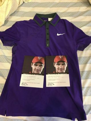 Roger Federer Game Worn With Auto World Tour Finals 2012 With Loa