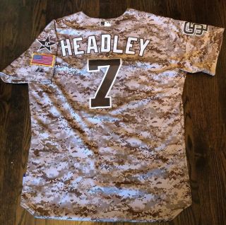 2014 Chase Headley Game Worn San Diego Padres Usmc Camouflage Mlb Auth