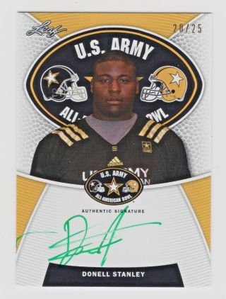 2014 Leaf Army All American Bowl Tour Autograph Green Ink Donell Stanley 20/25