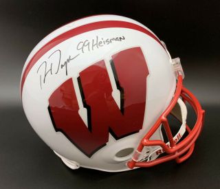 Ron Dayne Signed Wisconsin Badgers Full Size Helmet Heisman Psa/dna Autographed
