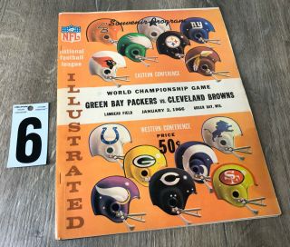 1966 Green Bay Packers Cleveland Browns Nfl Championship Game Program Souvenir