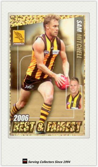 2007 Afl Herald Sun Trading Cards Best & Fairest 2006 Card Bf8: S.  Mitchell