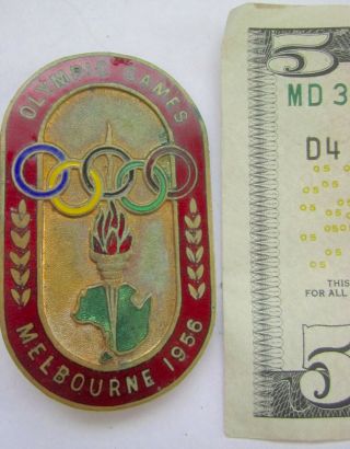 Old Olympic Participation Badge Australia Melbourne 1956 Brass Enamel