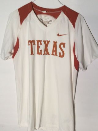 Nike Dry - Fit Texas Longhorns Short Sleeve Baseball Practice Jersey Sz Large Jj - 1