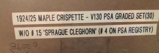 1924 Maple Crispette (V130) PSA graded Near complete set 29 of 30 hockey 2