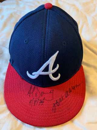 Hank Aaron And Al Downing Autographed Cap Atlanta Braves 4/8/74 Home Run King