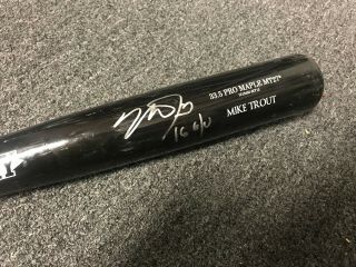 Mike Trout Signed 2016 Game Bat 33.  5 " Auto Uncracked W/ Loa,  Photo Match