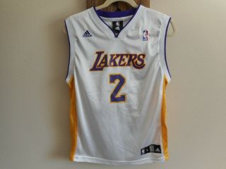 Los Angeles Lakers Derek Fisher 2 White Adidas Jersey Women’s/ Youth Size L