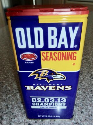 Old Bay Collectible Limited Edition,  Baltimore Ravens Champions 02.  03.  13 Can