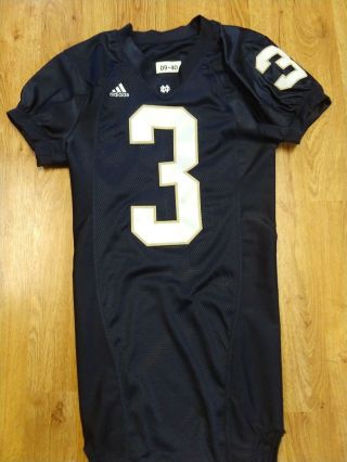2009 Adidas Team Issued Authentic Game Notre Dame Football Home Jersey 3 Floyd