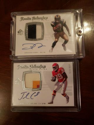 2008 Sp Authentic Rc Rookie Auto Patch Jamaal Charles 3 Color,  Avery Chiefs Rams