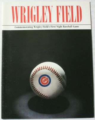 1988 Chicago Cubs Wrigley Field Commemorating First Night Game Program