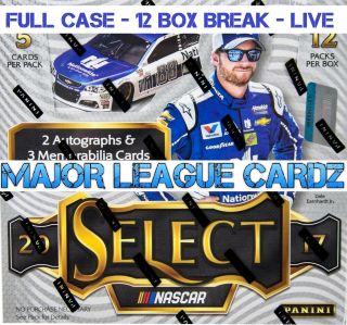 Alex Bowman 2017 Panini Select Nascar Racing Full Case 12 Box Break 3