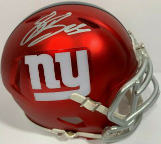 Saquon Barkley Signed Autographed York Giants Blaze Mini Football Helmet Jsa