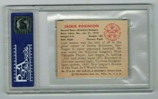 1950 Bowman 22 Jackie Robinson PSA 8 Centered 2