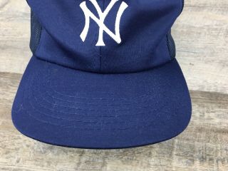 Vintage 1980 ' s York Yankees Mesh Trucker Snapback Hat Cap MLB Licensed E 3