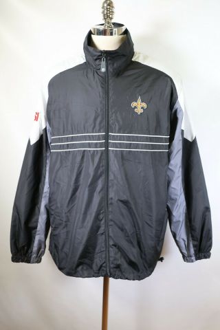 B9228 Vtg Reebok Orleans Saints Nfl Football Windbreaker Jacket Size Xl