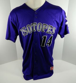 2018 Albuquerque Isotopes Mike Tauchman 14 Game Purple Jersey 2