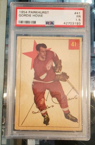 1954/55 Parkhurst Gordie Howe Detroit Red Wings Hockey Card 41 Psa 1.  5