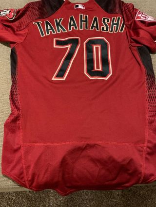 Bo Takahashi Game Issued/used D - Backs 2019 Spring Training Jersey - Mlb Auth