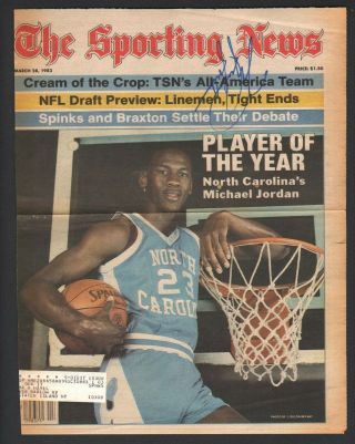 1983 The Sporting News Michael Jordan Signed Newspaper Cover Psa/dna Loa