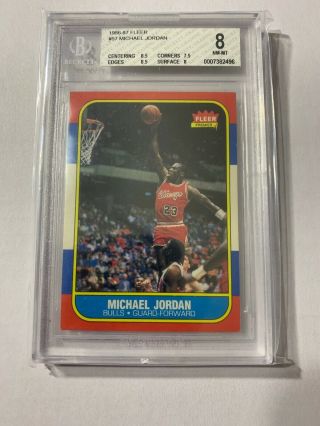 1986 - 87 Fleer Michael Jordan Rc Bgs 8 Rookie Card