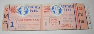 1959 Baseball World Series Full Ticket Stub Kluszewski 2 Hrs Koufax Wynn Dodgers