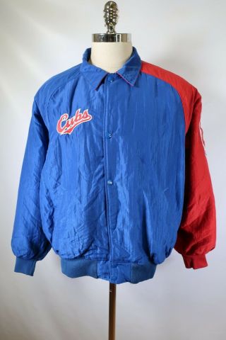 B5899 Vtg Starter Chicago Cubs Mlb Baseball Snap Jacket Size L