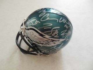 2017 - 18 Philadelphia Eagles Sb Lii Team Signed Mini Helmet W/coa Carson Wentz,  25