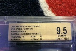 Jackie Robinson & Branch Rickey Cut Autographs 1/1 BGS 9.  5 Brooklyn Dodgers HOF 4
