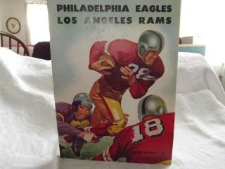 Official Nfl Football Program Philadelphia Eagles Vs Los Angeles Rams - 1950