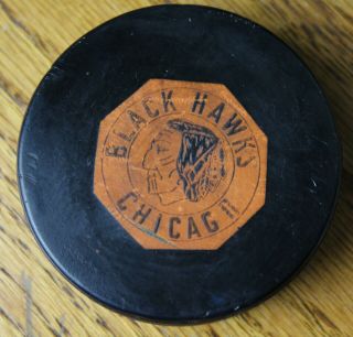 Chicago Blackhawks Art Ross Tyler Game Hockey Puck 1958 - 62 Nhl Ccm