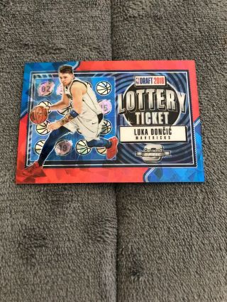 Luka Doncic 2018 - 19 Contenders Optic Lottery Ticket Cracked Red/blue Ice Rare Rc