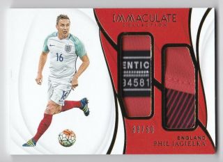 18 - 19 Immaculate Phil Jagielka Dual Jersey Tag Patch 39/50 England