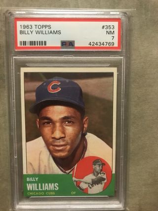 1963 Topps Billy Williams (hof) 353 Psa 7 Chicago Cubs
