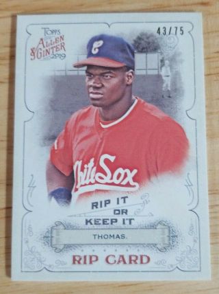 2019 Topps Allen & Ginter Frank Thomas Rip Card Unripped.  Red Ink Auto?