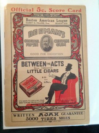 1919 Boston Red Sox Program