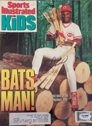 1990 Cincinnati Reds Signed Eric Davis GAME ISSUED GAME Bat AUTO 6