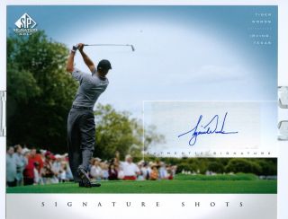 Upper Deck Sp Authenticated Tiger Woods Autograph 8x10.  Great Photo Of Tee Shot