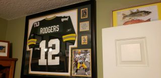 Framed Green Bay Packers Aaron Rodgers & Brett Favre Autographed Signed Jerseys