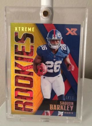 Saquan Barkley Rookie Card Xtreme Gold Rare 3/10 Ny Giants 2018