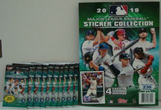 2019 Topps Mlb Stickers With Album 10 Packs With 4 Stickers Per Pack