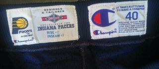 Authentic NBA Indiana Pacers game worn shorts Mark Jackson 95 - 96 SZ 40 4
