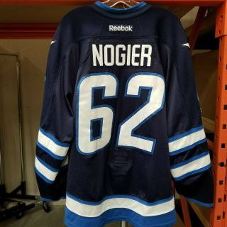 Winnipeg Jets Nhl 2016 - 17 Game Worn Navy Backupjersey Nelson Nogier 62