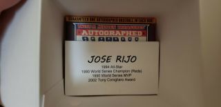 Tristar Hidden Treasures Jose Rijo Autographed Baseball World Series MVP Reds 3