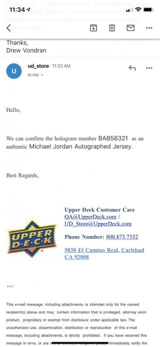 Signed Michael Jordan Jersey UDA 9