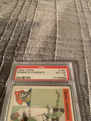 1955 Topps Roberto Clemente ROOKIE RC 164 PSA 4 GREAT COLOR Sharp. 4