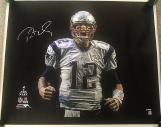 Tom Brady Patriots Signed 32x40 Canvas Photo Limited 12/12 Steiner Tristar