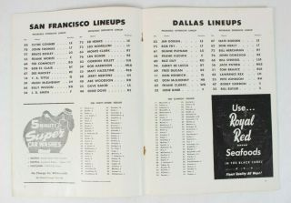 1960 San Francisco 49ers vs Dallas Cowboys Football Program NFL 11
